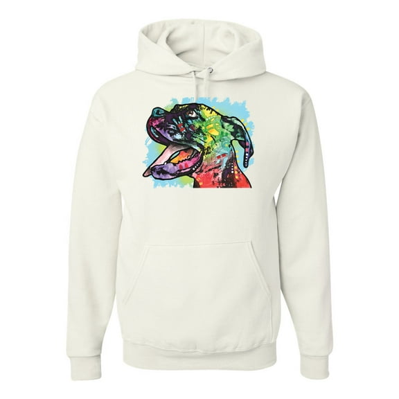 Cute Rainbow Neon Doberman Dog Lover Unisex Graphic Hoodie Sweatshirt, White, 2XL