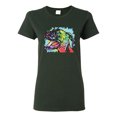 thumbnail image 1 of Cute Rainbow Neon Doberman Dog Lover Womens Graphic T-Shirt, Forest Green, Small, 1 of 3