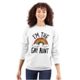 thumbnail image 1 of Cute Rainbow Proud LGBTQ Gay Auntie Women Plus Size Crewneck Sweatshirt Brisco Brands 5X, 1 of 5