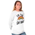 thumbnail image 1 of Cute Rainbow Proud LGBTQ Gay Auntie Women's Long Sleeve T Shirt Brisco Brands M, 1 of 1