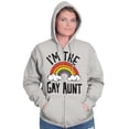 thumbnail image 1 of Cute Rainbow Proud LGBTQ Gay Auntie Zip Hoodie Sweatshirt Women Brisco Brands M, 1 of 6