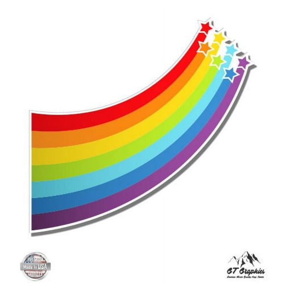 Cute Rainbow Stars - 8" Vinyl Sticker - For Car Laptop I-Pad - Waterproof Decal