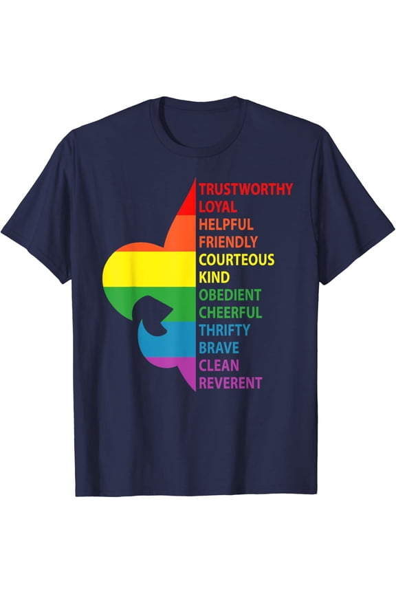 Cute Rainbow Style Scouting Law T Shirt