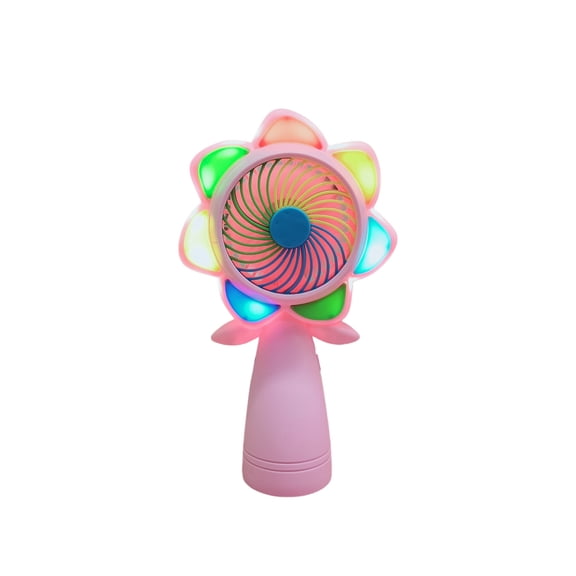 Cute Rainbow Sunflower Handheld & Desktop Mini USB Fan, Rechargeable Quiet Personal Cooling Fan, Lightweight Pocket Portable Fan(Pink)
