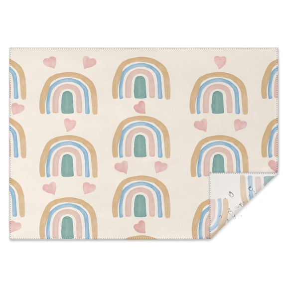 Cute Rainbow Table Cloth,Wrinkle Resistant Table Cover with Polyester,Waterproof Reusable Table Clothes for Kitchen Picnic Party (Rectangle,60x84inch)