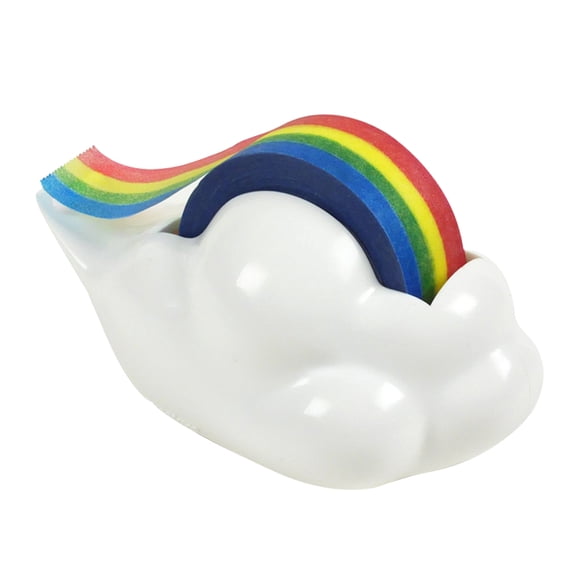 Cute Rainbow Tape Cloud Dispenser Roll Holder Reusable Decorative Colorful Tape for Art DIY Craft Scrapbook Journal 1Set