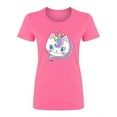 thumbnail image 1 of Cute Rainbow Unicorn Cat Shaped T-Shirt Women -Image by Shutterstock, Female XX-Large, 1 of 2