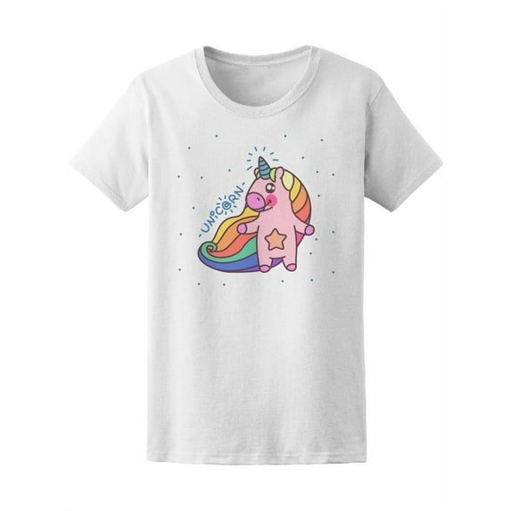 Cute Rainbow Unicorn T-Shirt Women -Image by Shutterstock, Female x-Large