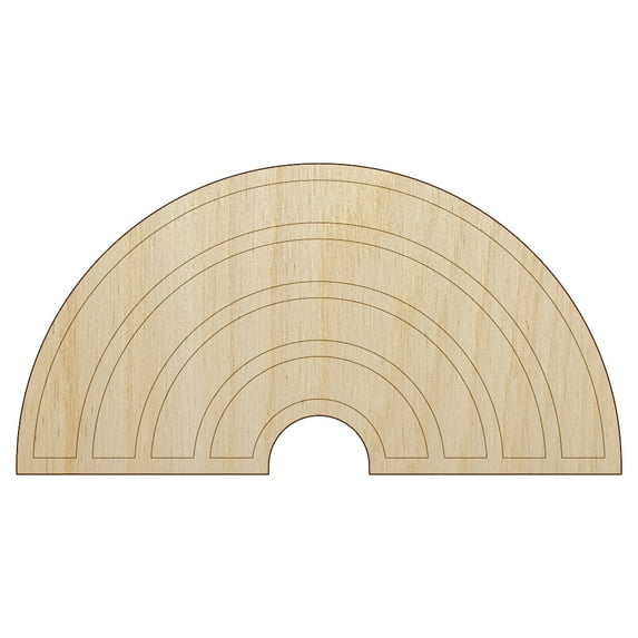 Cute Rainbow Wood Shape Unfinished Piece Cutout Craft DIY Projects - 6.25 Inch Size - 1/8 Inch Thick