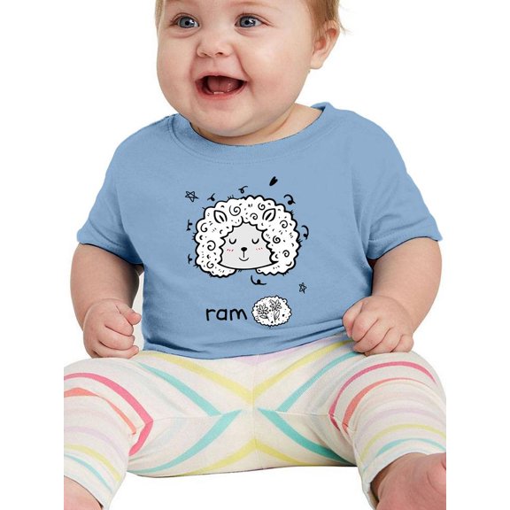 Cute Ram Face Doodle T-Shirt Infant -Image by Shutterstock,  24 Months