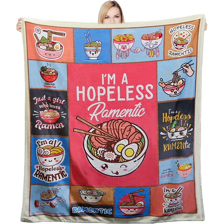 Cute Ramen Soup Throw Blanket Soft Flannel Blankets for Bed Couch Plush  Cozy Blanket for Adults Kids 50x60 Inch