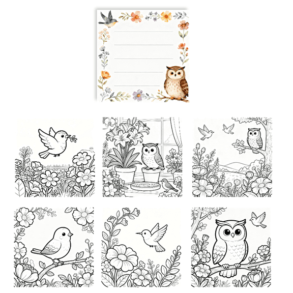 Cute Random Pattern Sticky Notes - 100 Pcs Double-Sided, Coloring & Message Taking    Memo Pads