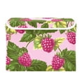 thumbnail image 1 of Cute Raspberry Floral Large Storage Bins with Linen Collapsible Lid Storage Box 16.7 x 12.6 x 11.8in, 1 of 7