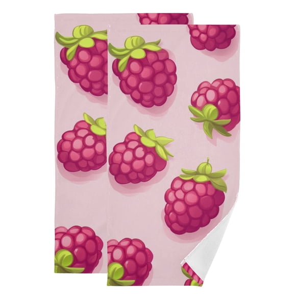 Cute Raspberry Fruit Hand Towel Absorbent Bath Towels for Bathroom Sports Gym(28.3" X 14.4") Set of 2