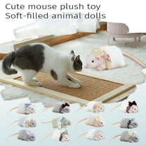 Cute Rat Plush for Cat Toy - Soft Mouse Plush Stuffed Animal Doll for Girls Boys Birthday Gift Home Decor Bedroom Living Room Plushies Collection Valentine's Day A, 15.7"