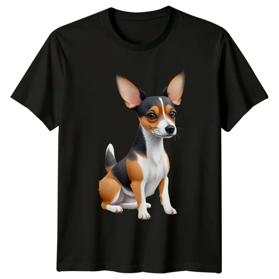 Cute Rat Terrier Dog Portrait T-Shirt, Dog Lover Tee