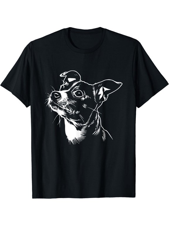 Cute Rat Terrier Face Dog Graphic Design T-Shirt