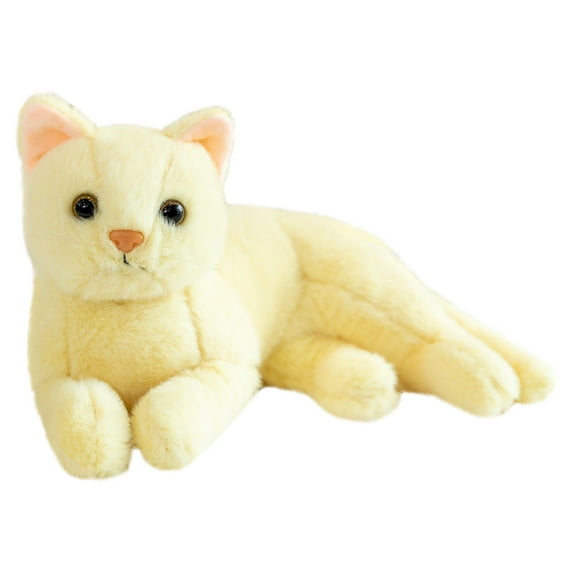 Cute Realistic Cat Plush Toy - Soft Stuffed Animal With Lifelike Design, Fluffy Fur - For Kids, Girls, Boys, Bedroom Decor, Playtime, Gift Giving
