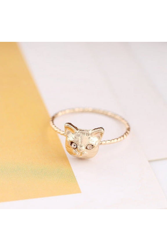 Cute Realistic Kitten Ring: Korean Style Alloy Womens Fashion Animal Ring, Individually Packed for Elegant Everyday Look