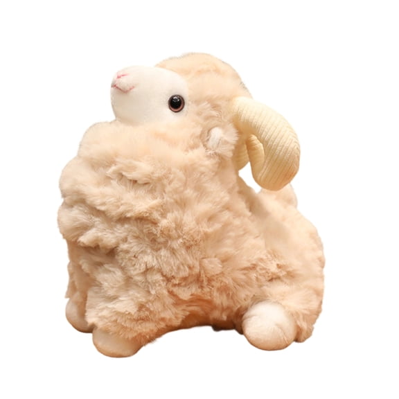 Cute Realistic Little Lamb Plush Toy, Beige Lamb Stuffed Animal Doll, Fluffy Sheep Plushie - Soft Fluffy Plush Material, No Label, Realistic Lamb Appearance - For Kids, For Toddlers, For Bedroom Deco