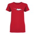 thumbnail image 1 of Cute Realistic Narwhal Shaped T-Shirt Women -Image by Shutterstock, Female XX-Large, 1 of 2
