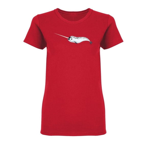 Cute Realistic Narwhal Shaped T-Shirt Women -Image by Shutterstock, Female XX-Large