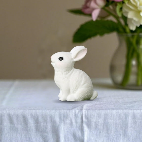 Cute Realistic Rabbit Micro Ornaments for Gardening Made of Resin
