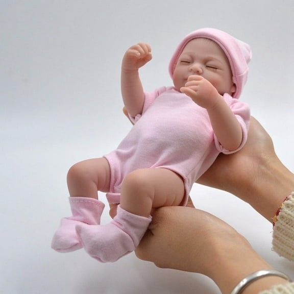 Cute Realistic Reborn Dolls 10 Inch Newborn Sleeping Baby Girl Pretend Play Toy Very Small Size