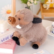 Cute Realistic Wild Boar Plush Toy, Soft Warthog Stuffed Animal, Kawaii Forest Wildlife Cuddle Buddy, Perfect Gift for Kids Adults Animal Lovers