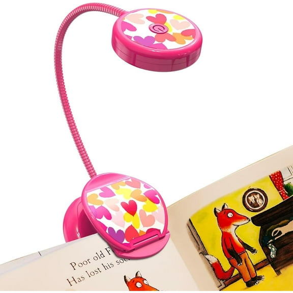 Cute Rechargble Book Light, Eye-Care Clip on Lights for Rding in Bed, 3 Colors & Brightness, 1.8oz Lightweight, Up to 40 Hours Usge, Grt Gifts Kids Rders (Rose Red)