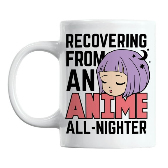 Cute Recovering from an Anime All-Nighter White Ceramic Coffee & Tea Mug (11oz)