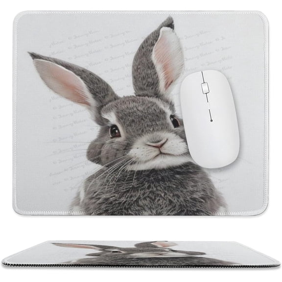 Cute Rectangle Gaming Mouse Pad, Dog Mouse Pad for Computer Desk Laptop Office Home Gaming Working Computers, Cute Rabbit Decor, Gift for Friends, Sister, Kids 10x12 Inch