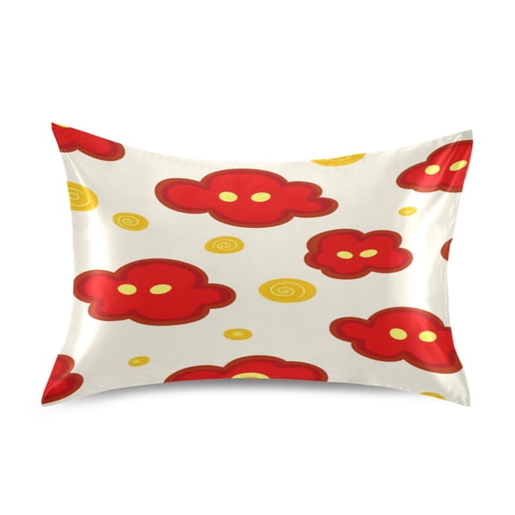 Cute Red Clouds Standard Size Satin Pillowcase 20''x26'' Double-Sided Print Soft Wrinkle Resistant