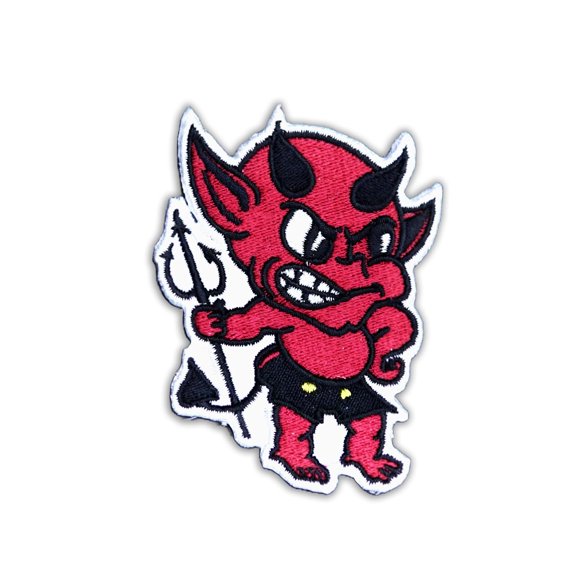 Cute Red Devil Embroidered Patch Iron On And Sew On Cartoon Applique For Jackets, Backpacks, Jeans And Hats Fun Character Design