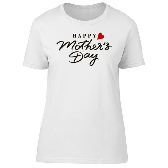 Cute Red Heart Happy Mothers Day Tee Women's -Image by Shutterstock