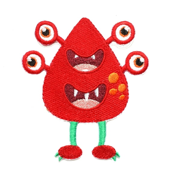 Cute Red Monster Embroidered Iron On Patch