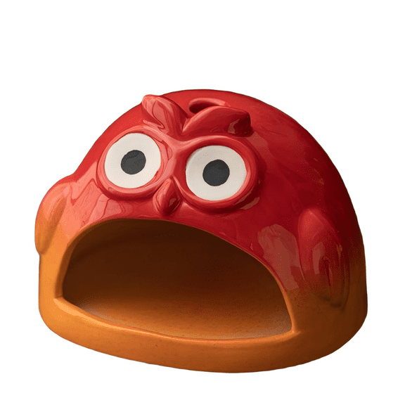 Cute Red Owl Ceramic Palo Santo Holder Incense Burner - Cartoon Animal Holder for Holy Wood Sticks/Cones | Fun Decor for Energy Cleansing, Meditation, Bedroom & Desk