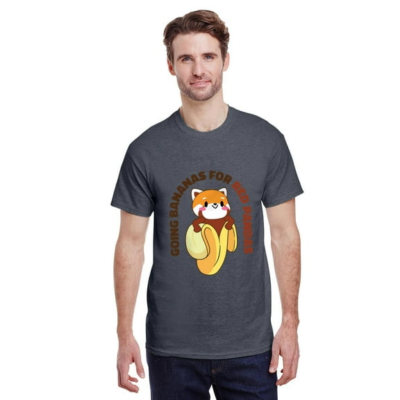 Cute Red Panda And Banana Funny Animal Fruit Wildlife Unisex T-Shirt, for men & women, up to size 5XL