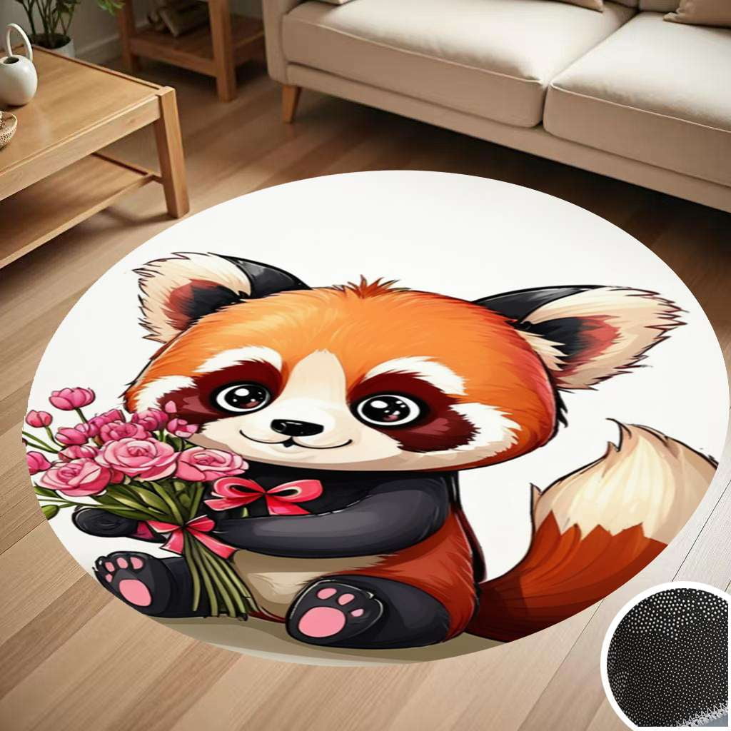 Cute Red Panda Gift Round Carpet Living Room Bedroom Home Decoration ...