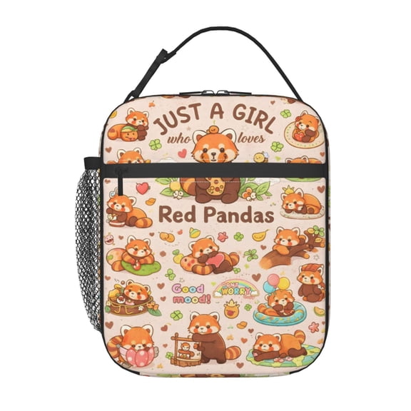Cute Red Panda Lunch Bag Portable Thermal Lunch Box for Men and Women