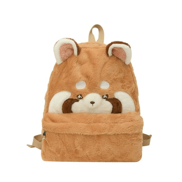 Cute Red Panda Plush Backpack Lovely Large Capacity Animal Bag Popular School Backpacks Book Bag Winter Birthday Best Gift