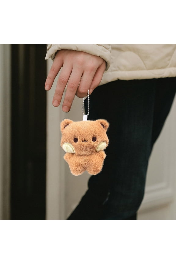 Cute Red Panda Plush Keychain Backpack, Adorable Animal Couple Keychain - Soft Hanging Ornament for Backpack Bag Key Decoration, (3x1x4 Inch,Brown）