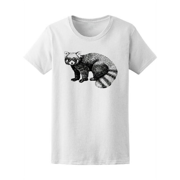 Cute Red Panda Sketch T-Shirt Women -Image by Shutterstock, Female Medium