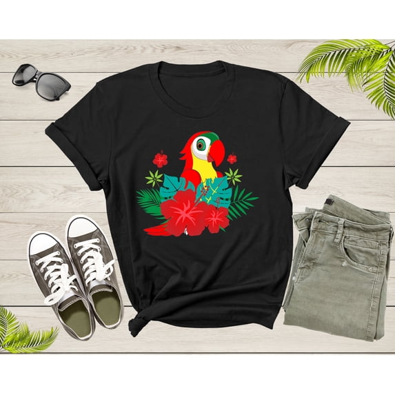 Cute Red Parrot Bird Lover Gift Women Men Boys Girls Kids T-Shirt Parrot Bird Lover Gift Tropical Cute Parrot Cockatoo Owner Animal Lover