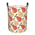thumbnail image 1 of Cute Red Pear Green Leaves Laundry Basket, Laundry Hamper Waterproof Laundry Bag Clothes Hamper Laundry Bin with Handles for Bedroom, Living Room, Kids Room-#, 1 of 5