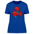 thumbnail image 1 of Cute Red Poppy Flowers Doodle T-Shirt Women -Image by Shutterstock, Female Medium, 1 of 2