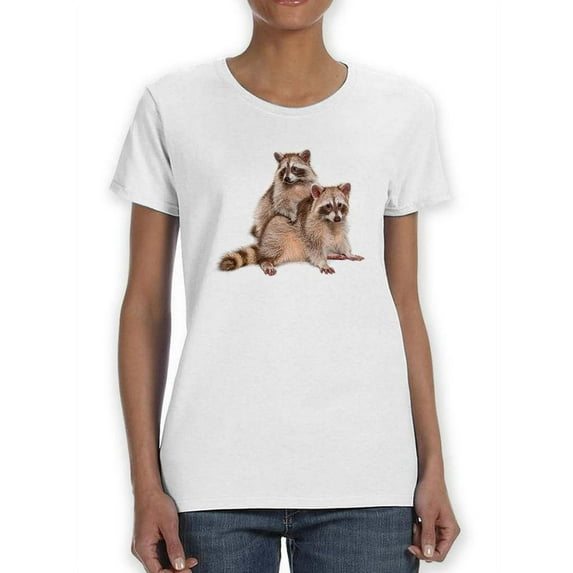 Cute Red Raccoons T-Shirt Women -Image by Shutterstock, Female 5X-Large