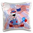 thumbnail image 1 of 3dRose, Cute Red White and Blue Patriotic Cat with Flag and Fireworks for Kids, 16x16 inch Pillow Case, 1 of 1