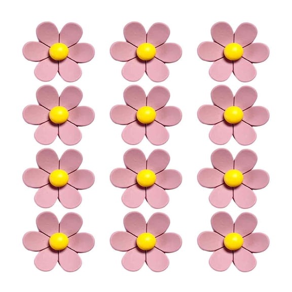 Cute Refrigerator Magnets Colorful Decorative Magnets Funny 3D Flower Magnets for Office Kitchen Locker 12PCS - Style 1