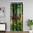 thumbnail image 1 of Cute Reindeer Blackout Curtain 84"x52",Jungle Deer Wild Animal Rustic Natural Green 1 Panel Door Curtain,Hunting Adventure Wildlife Doorway Curtain Restaurant, 1 of 5